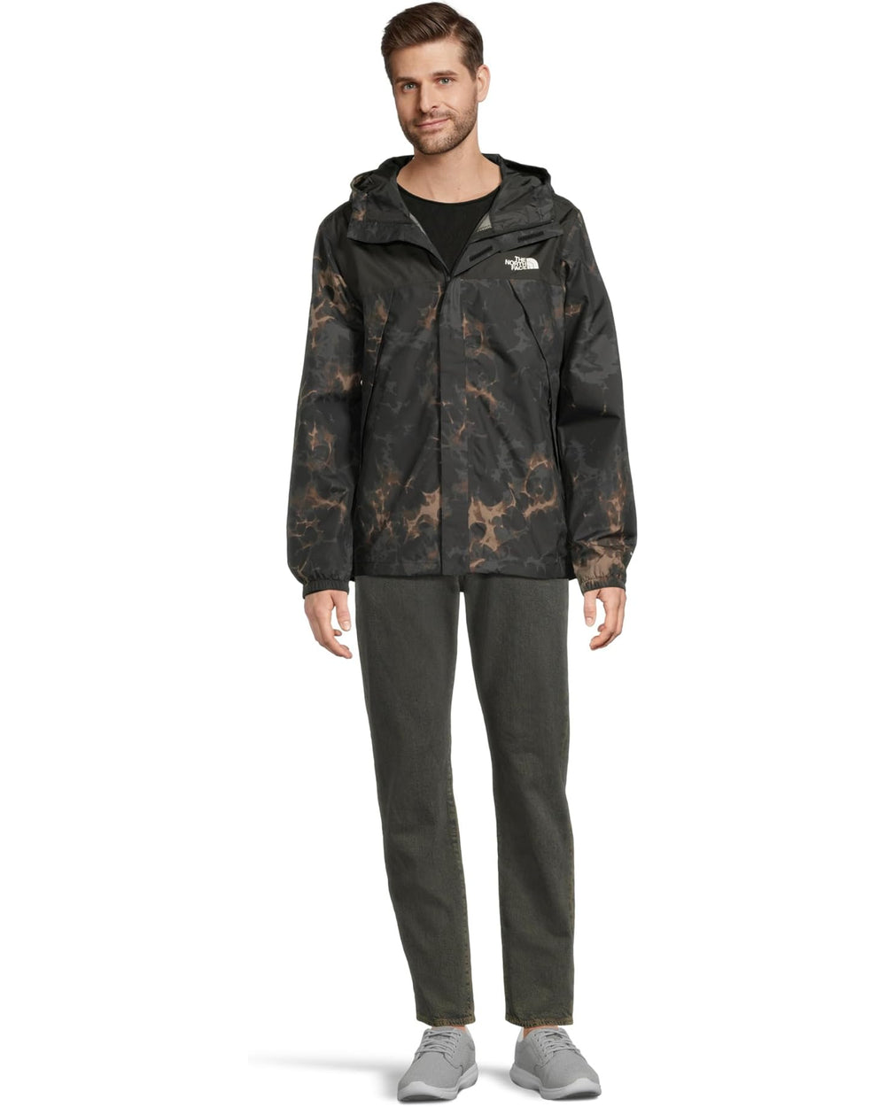 THE NORTH FACE Men's Antora Rain Jacket Print Black Light Refract - Gravity NYC