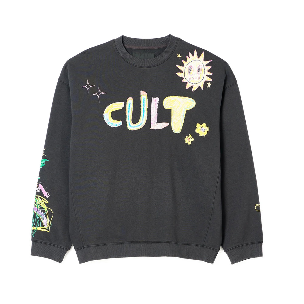 CULT OF INDIVIDUALITY Cult's Novelty Fleece Crew Sweatshirt in Steel - Gravity NYC