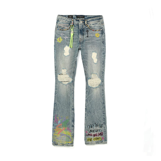 CULT OF INDIVIDUALITY Lenny Bootcut 603 Jeans in Finn Graffiti - Gravity NYC