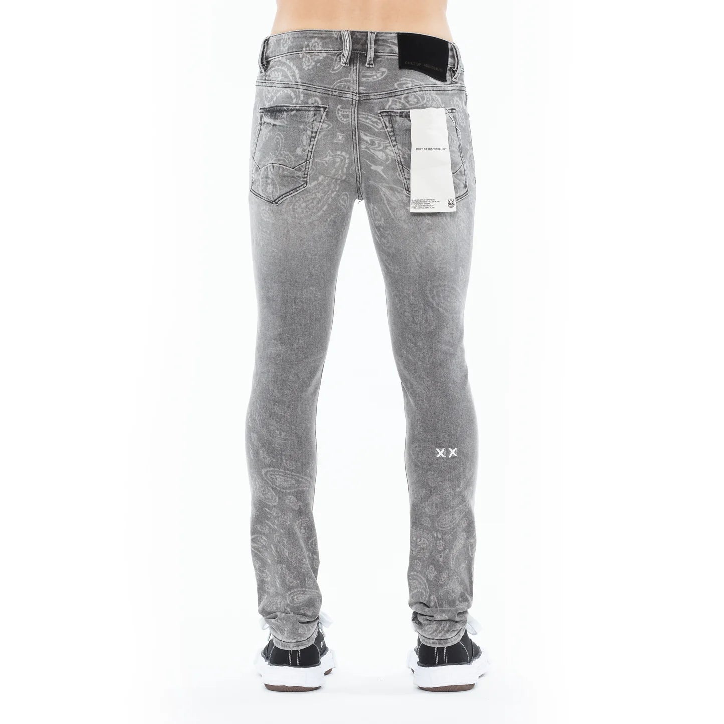 CULT OF INDIVIDUALITY Punk Super Skinny 601 Jeans in Paisley Gravity NYC