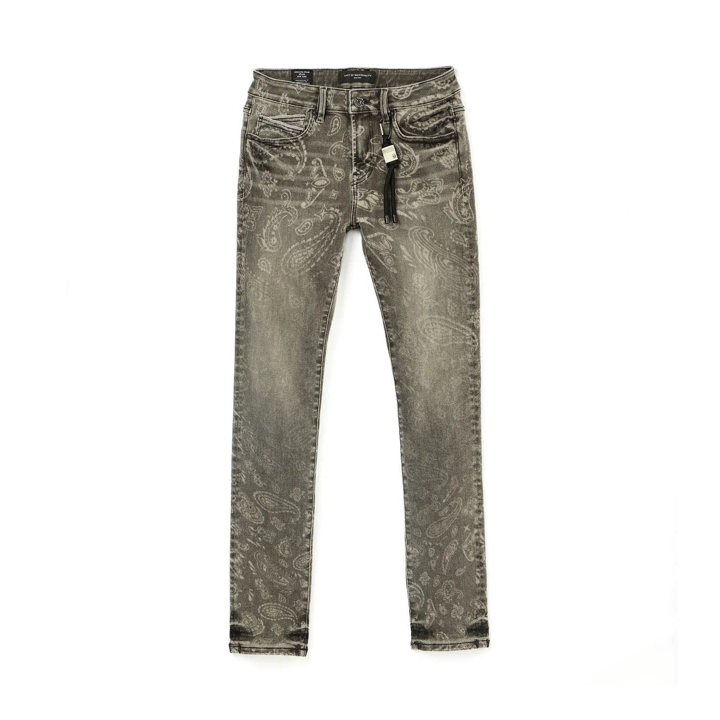 CULT OF INDIVIDUALITY Punk Super Skinny 601 Jeans in Paisley Gravity NYC