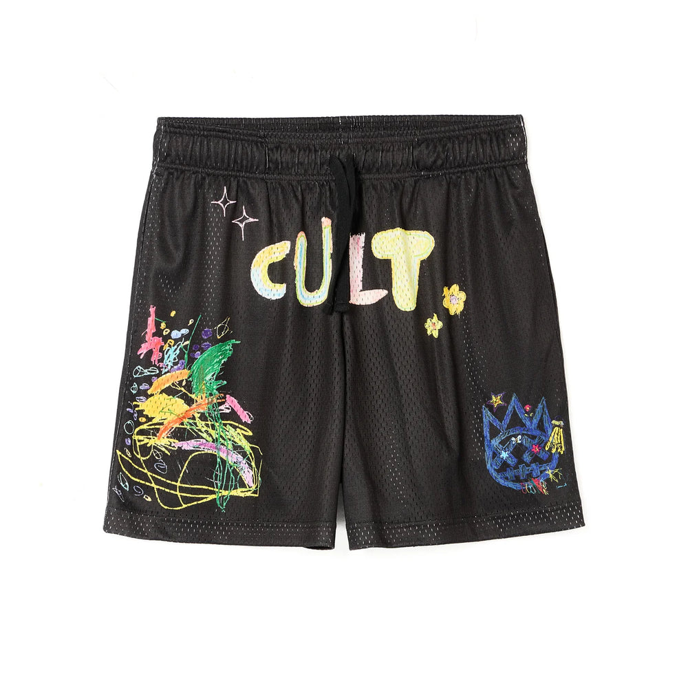 CULT OF INDIVIDUALITY Hand Drawn Mesh Shorts - Gravity NYC