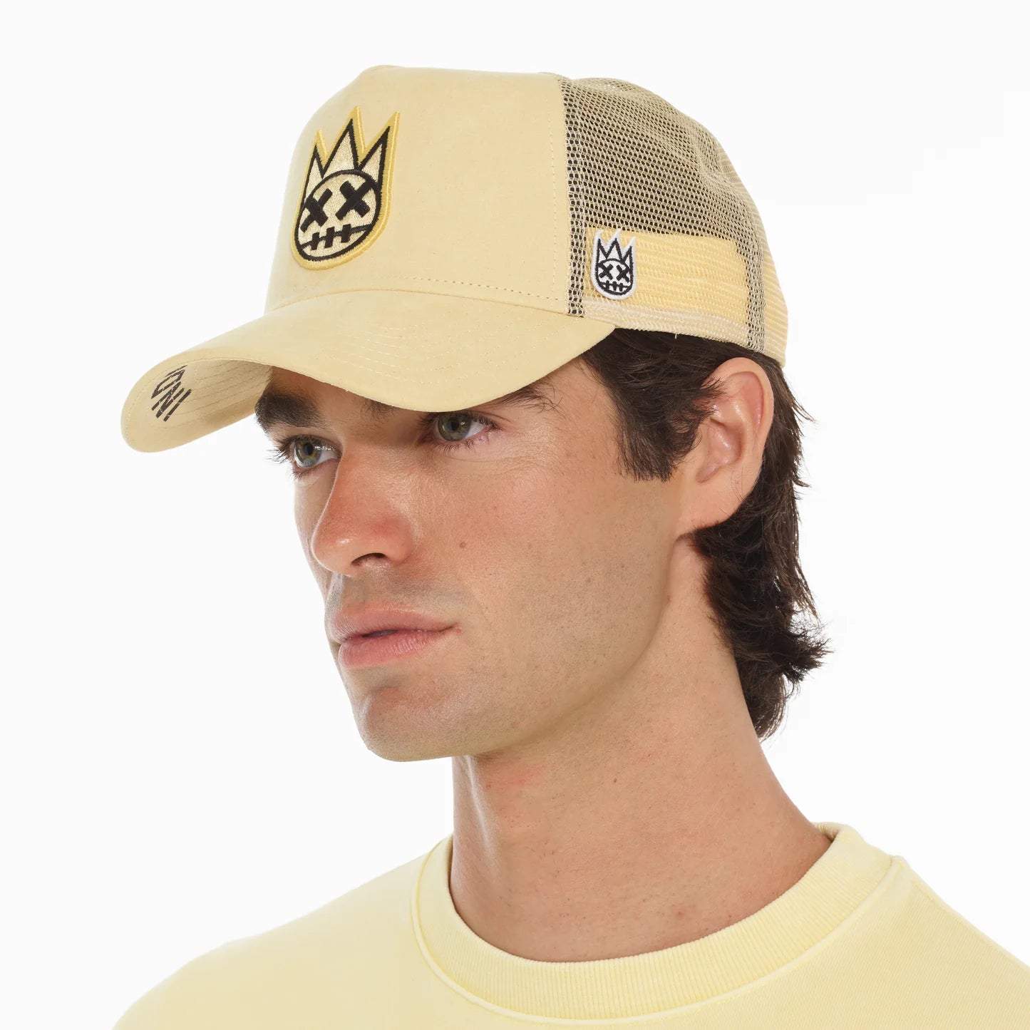 CULT OF INDIVIDUALITY Clean Logo Mesh Back Trucker in Banana - Gravity NYC