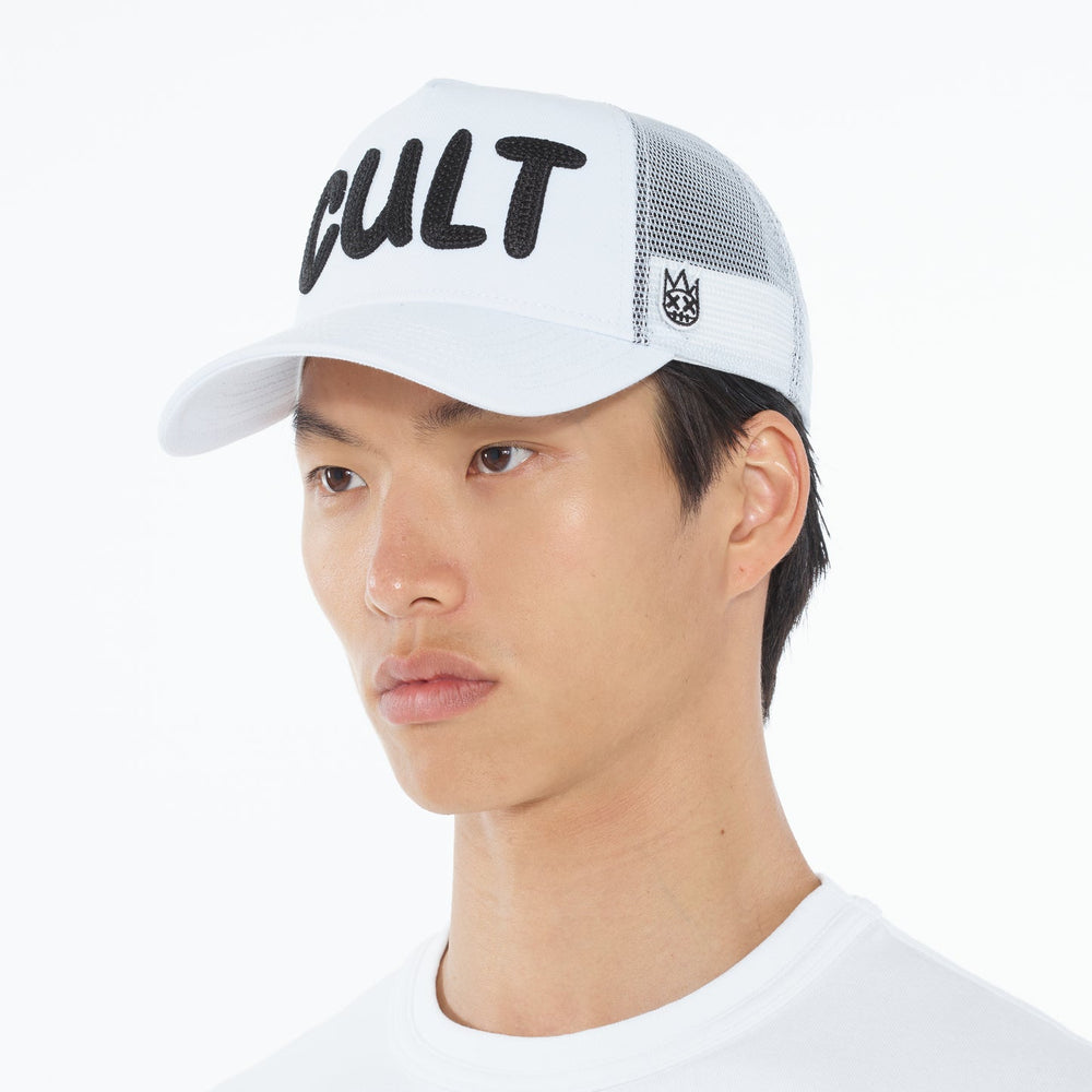 CULT OF INDIVIDUALITY Cult Chain Logo Hat in White - Gravity NYC