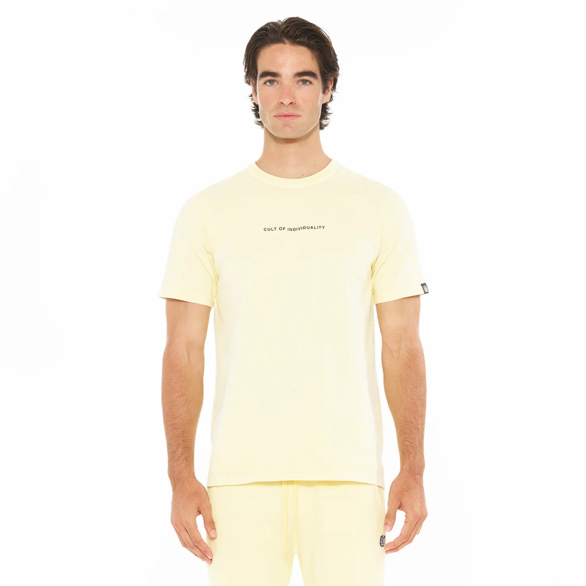 CULT OF INDIVIDUALITY "Shimuchan" Logo Tee in Banana - Gravity NYC