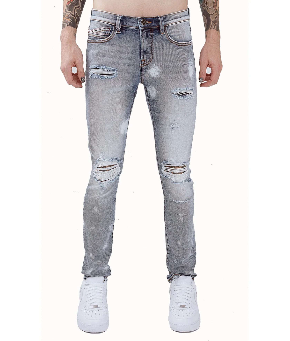 CULT OF INDIVIDUALITY PUNK SUPER SKINNY STRETCH BLEACH - Gravity NYC