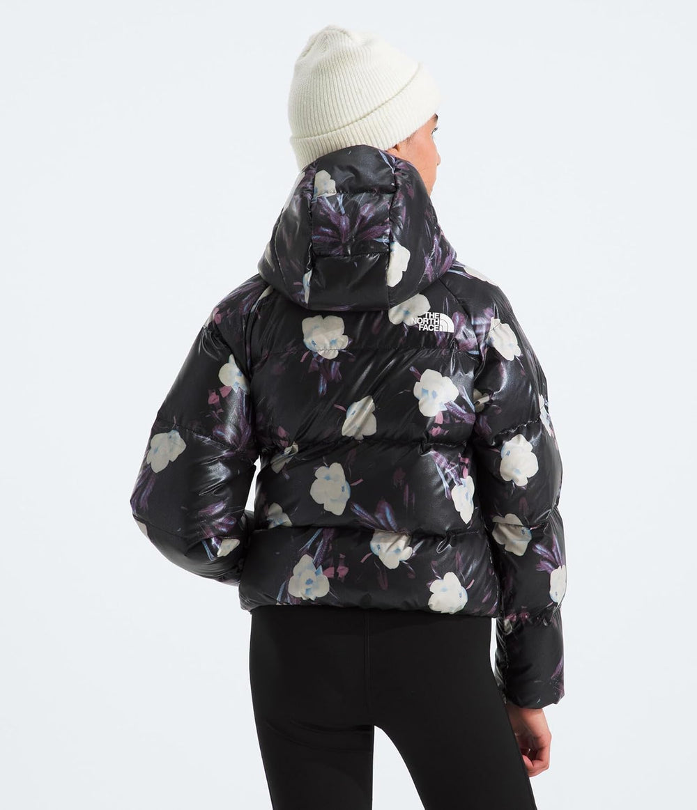 THE NORTH FACE Girls' North Down Hooded Jacket Black Winter Flowers - Gravity NYC