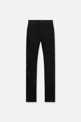 RTA Bryant Skinny Jean Black Cross Patches