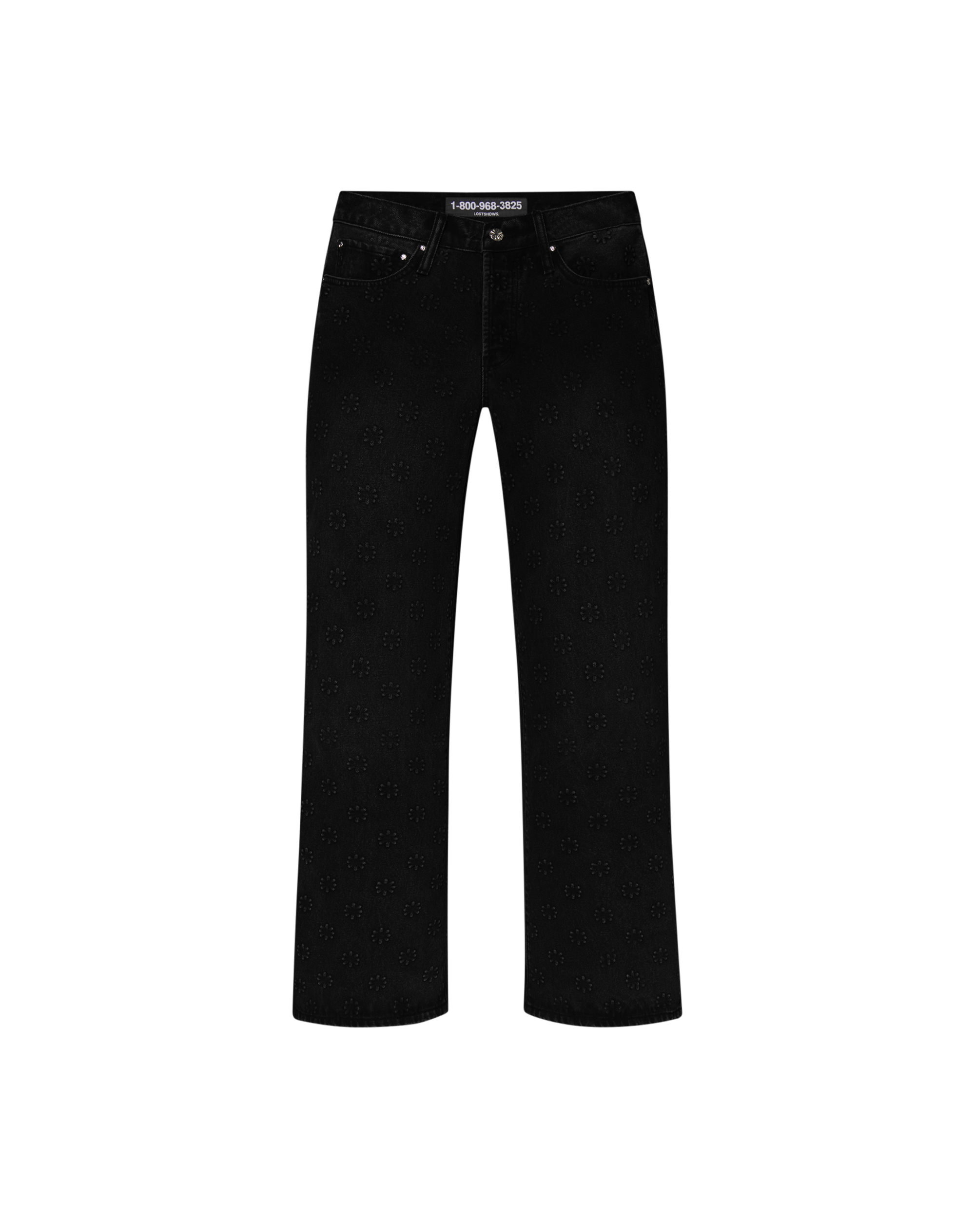 LOST SHDWS Embossed Logo Denim Pant (Jet Black) - Gravity NYC