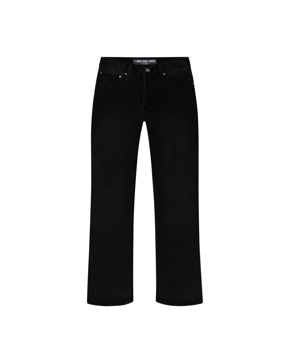 LOST SHDWS Embossed Logo Denim Pant (Jet Black) - Gravity NYC