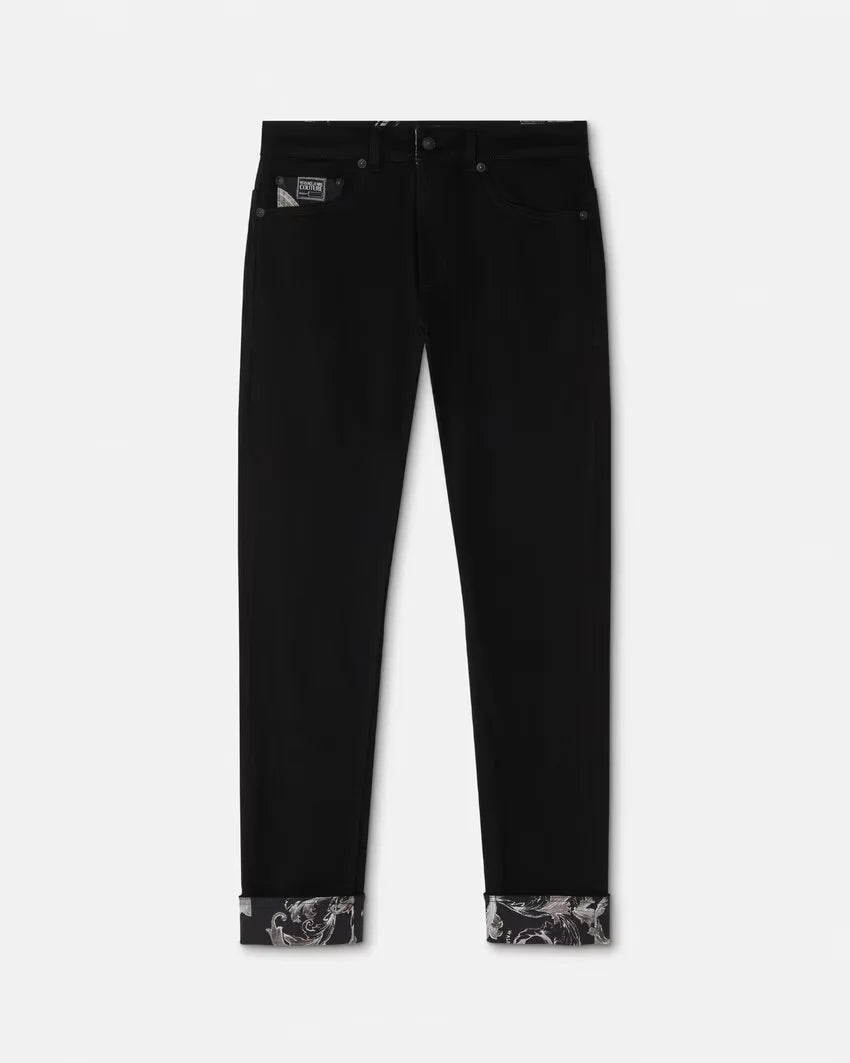 VERSACE JEANS COUTURE Outline Barocco Narrow-Fit Jeans - Gravity NYC