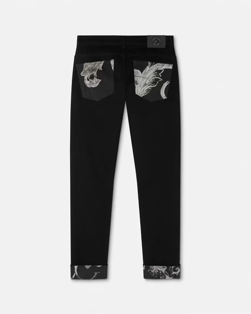 VERSACE JEANS COUTURE Outline Barocco Narrow-Fit Jeans - Gravity NYC