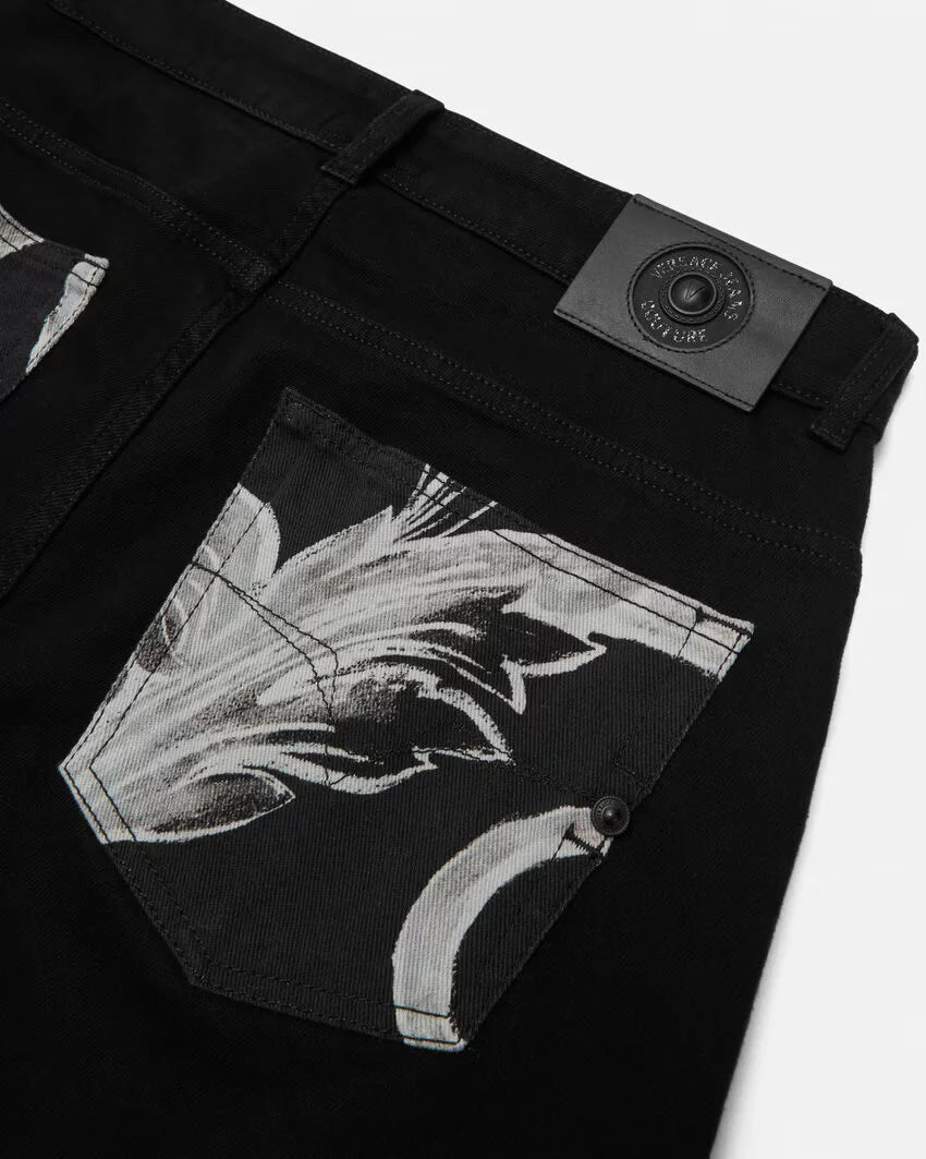 VERSACE JEANS COUTURE Outline Barocco Narrow-Fit Jeans - Gravity NYC