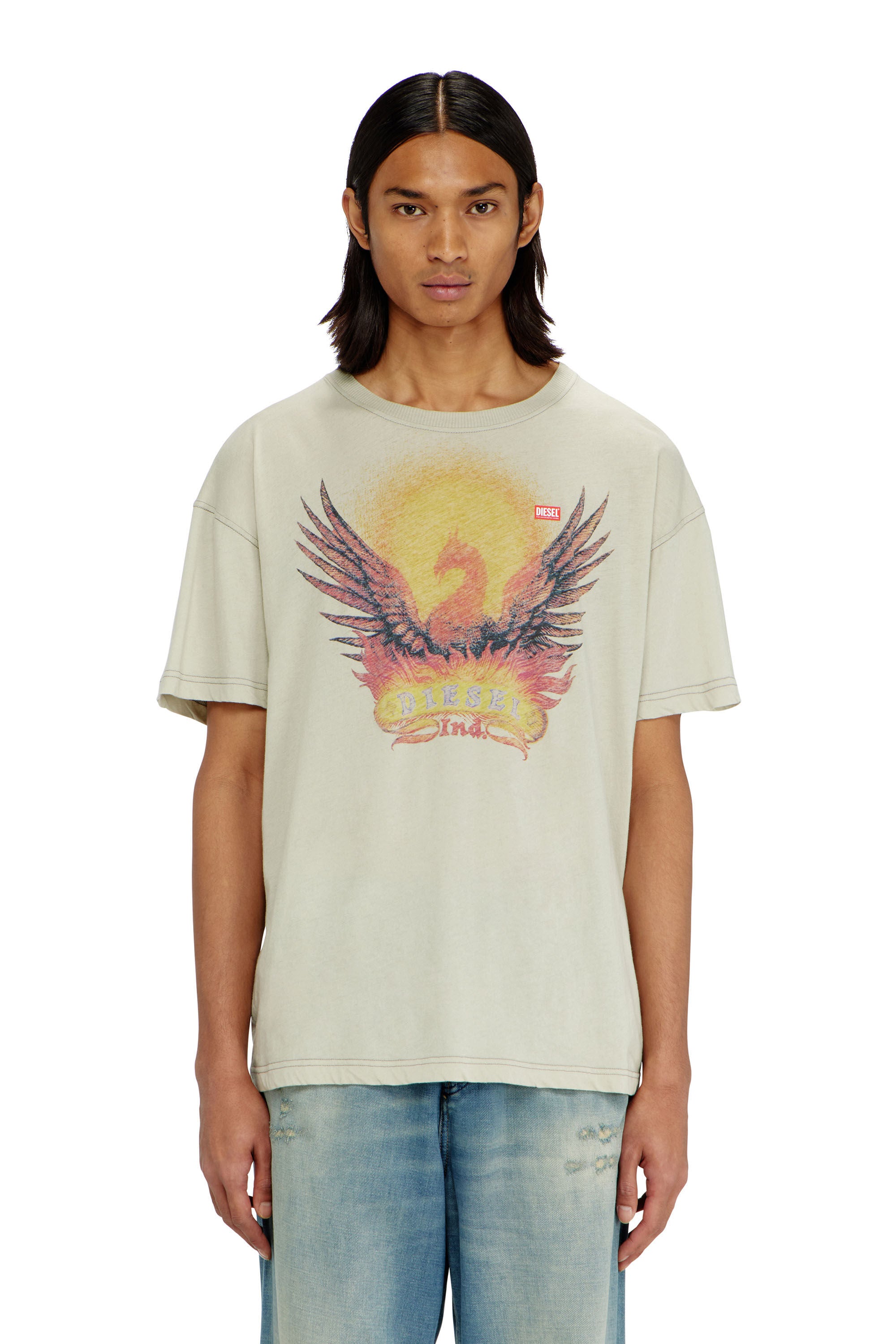 DIESEL Regular T-Shirt with Phoenix Print 0NJCF