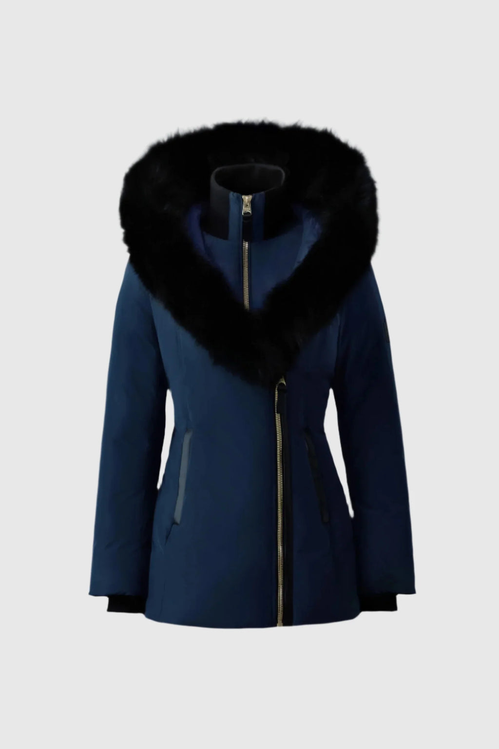 Abrigo de plumas Adali-BX de MACKAGE con cuello exclusivo de Mackage de piel de zorro negra