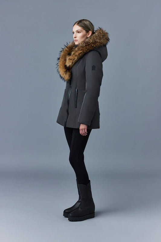 MACKAGE Adali-F Down Coat with Natural Fur Signature Mackage Collar