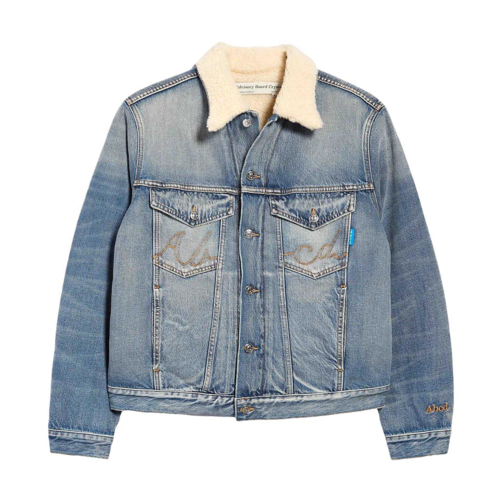 ADVISORY BOARD CRYSTALS Shearling Lined Jean Jacket Gravity NYC