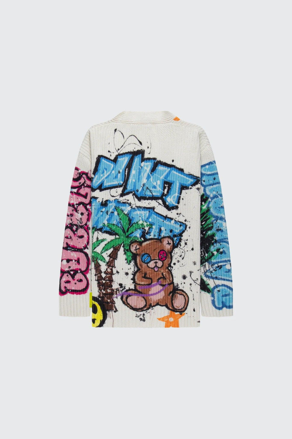 BARROW Knitwear Cardigan Graffito Print Multicolor - Gravity NYC