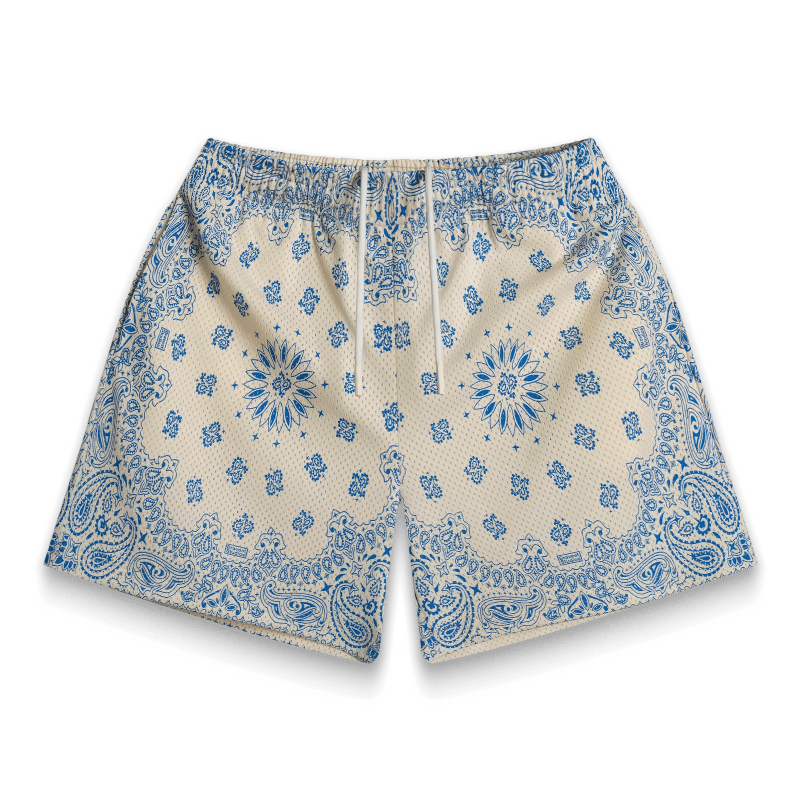 BRAVEST STUDIOS Screenprinted Paisley Cream Shorts