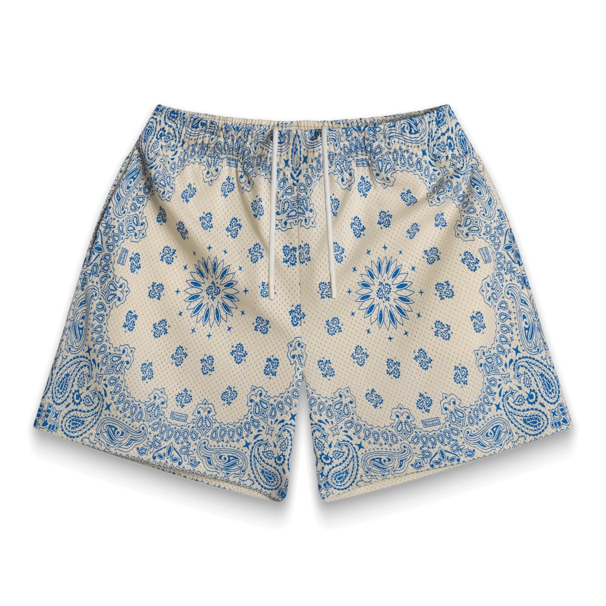 BRAVEST STUDIOS Screenprinted Paisley Cream Shorts