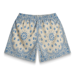 BRAVEST STUDIOS Screenprinted Paisley Cream Shorts