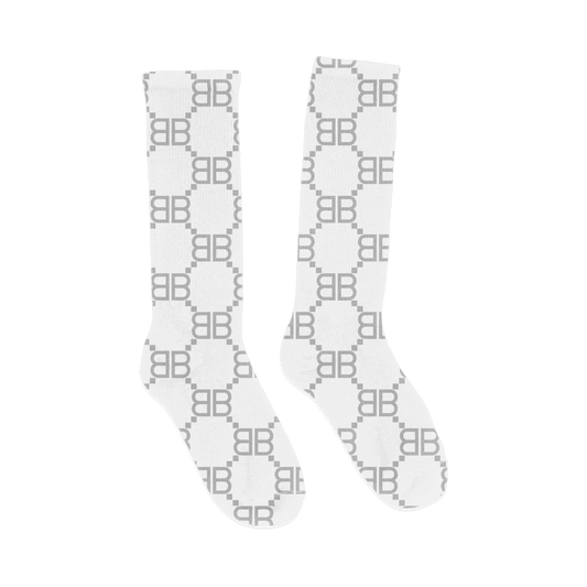 BRAVEST STUDIOS White Grey Matrix Socks Gravity NYC