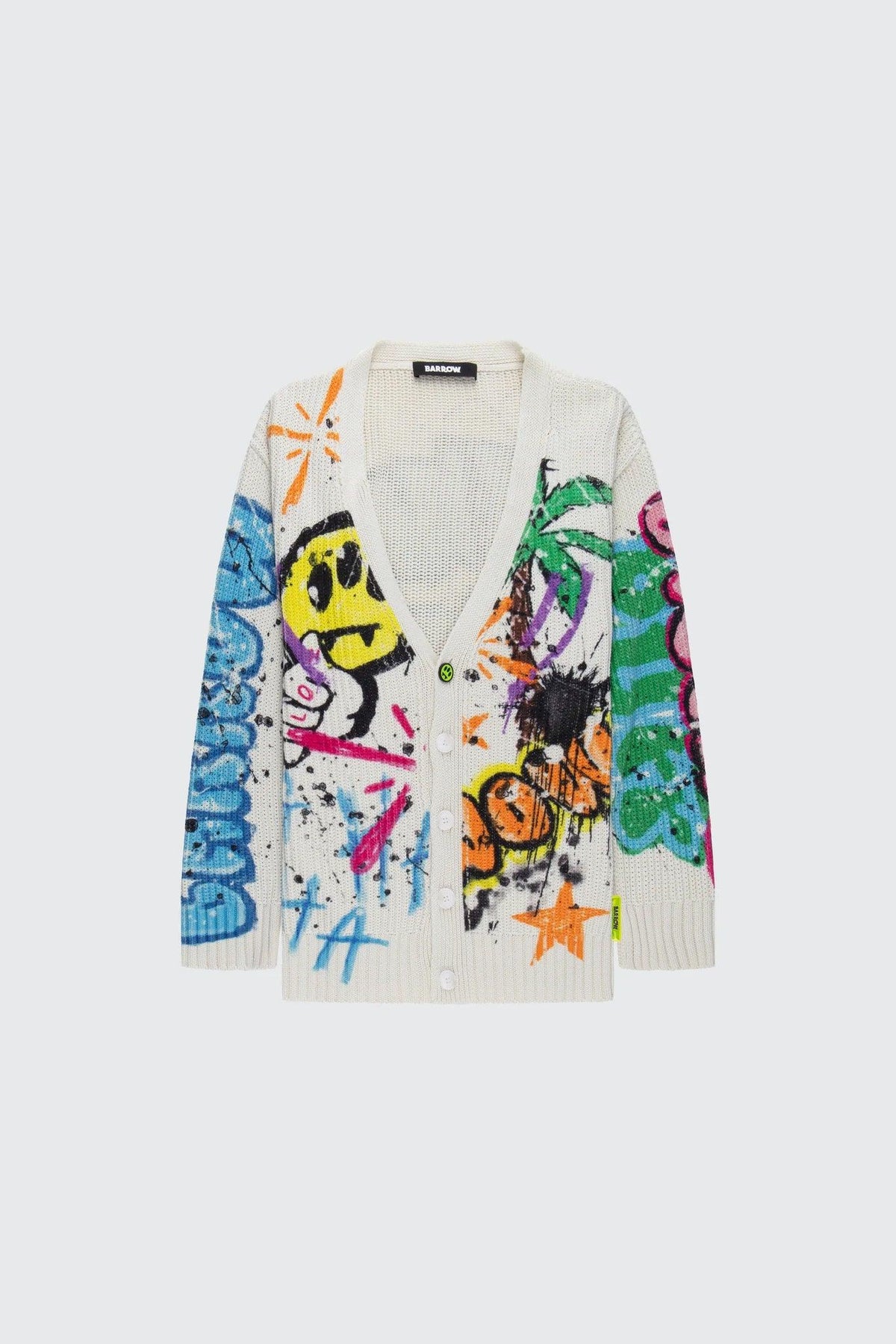 Barrow Knitwear Cardigan Graffito Print Multicolor Gravity NYC