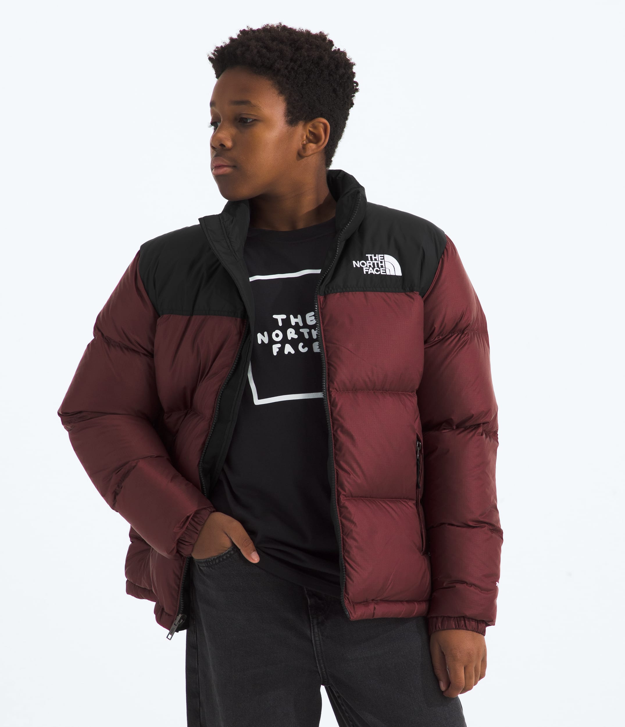 Chaqueta retro Nuptse para adolescentes de THE NORTH FACE 1996, color negro