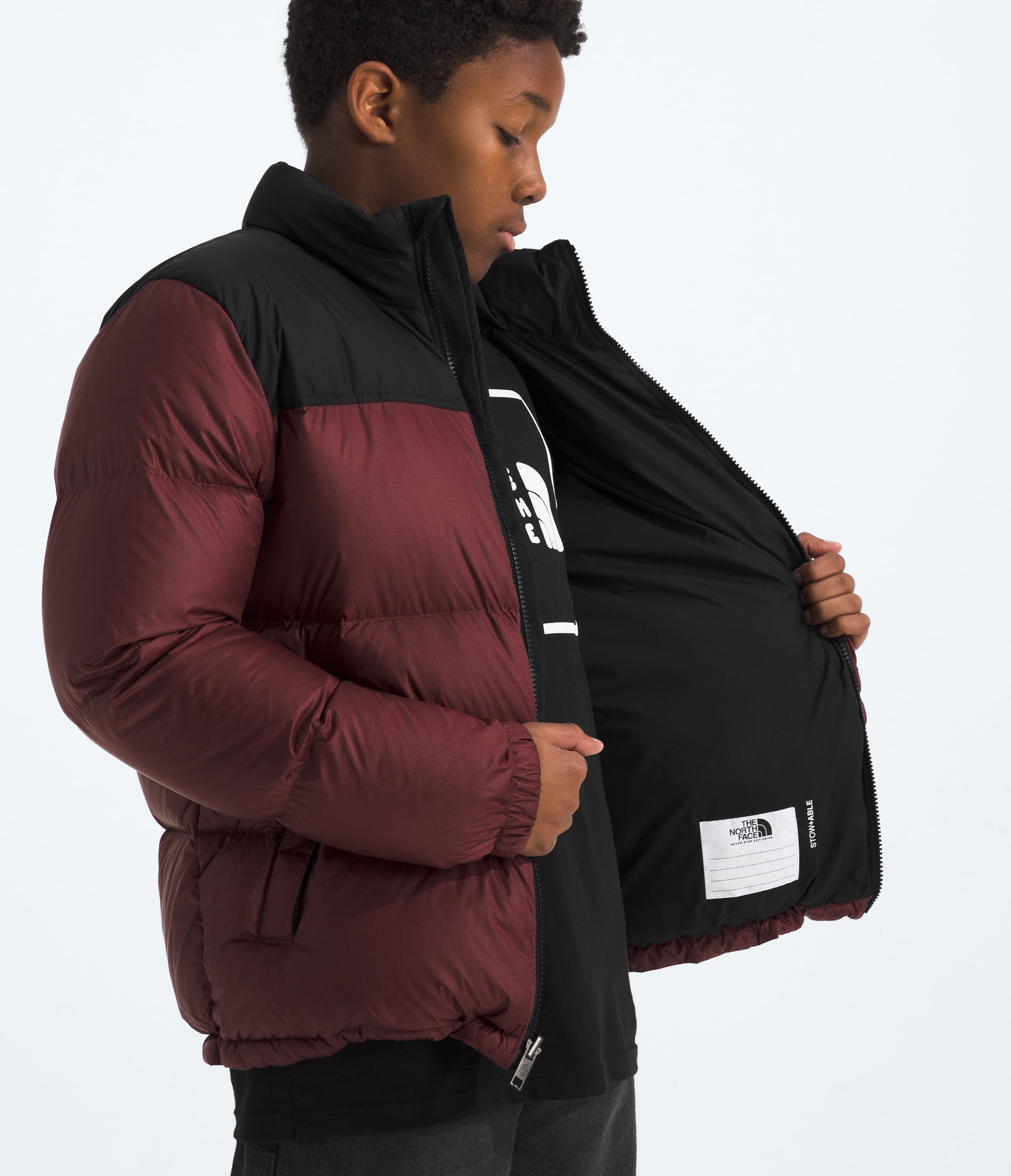 Chaqueta retro Nuptse para adolescentes de THE NORTH FACE 1996, color negro