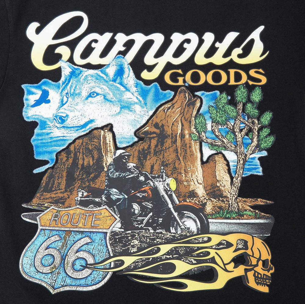 CAMPUS GOODS Road Trip Tee Vintage Black - Gravity NYC