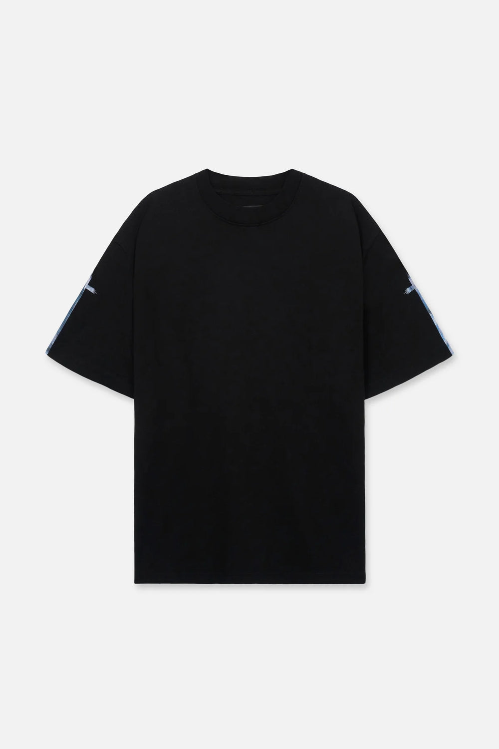RTA Colt Black Metallic Sleeve Cross T-Shirt - Gravity NYC