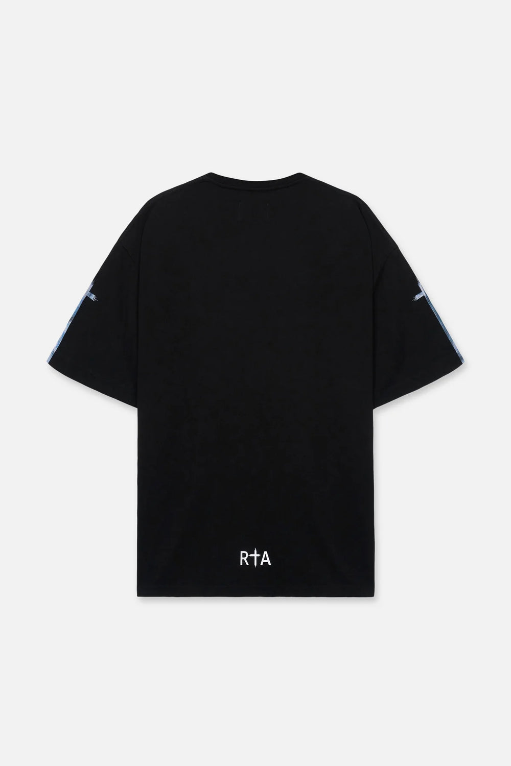 RTA Colt Black Metallic Sleeve Cross T-Shirt - Gravity NYC