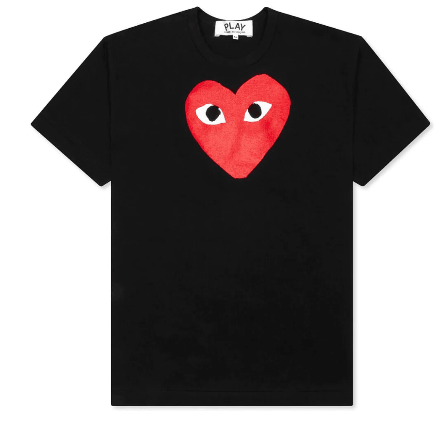 COMME DES GARCONS PLAY WOMEN'S HEART T-SHIRT - BLACK Gravity NYC