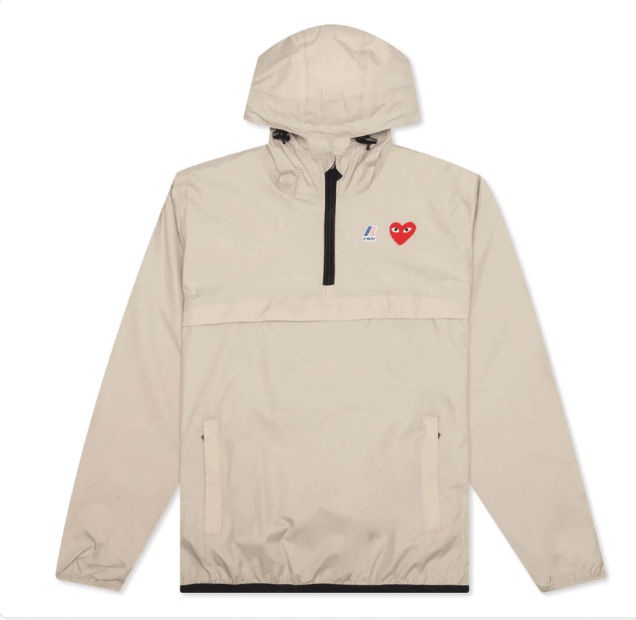 COMME DES GARCONS PLAY X K-WAY LE VRAI 3.0 LEON JACKET - BEIGE Gravity NYC