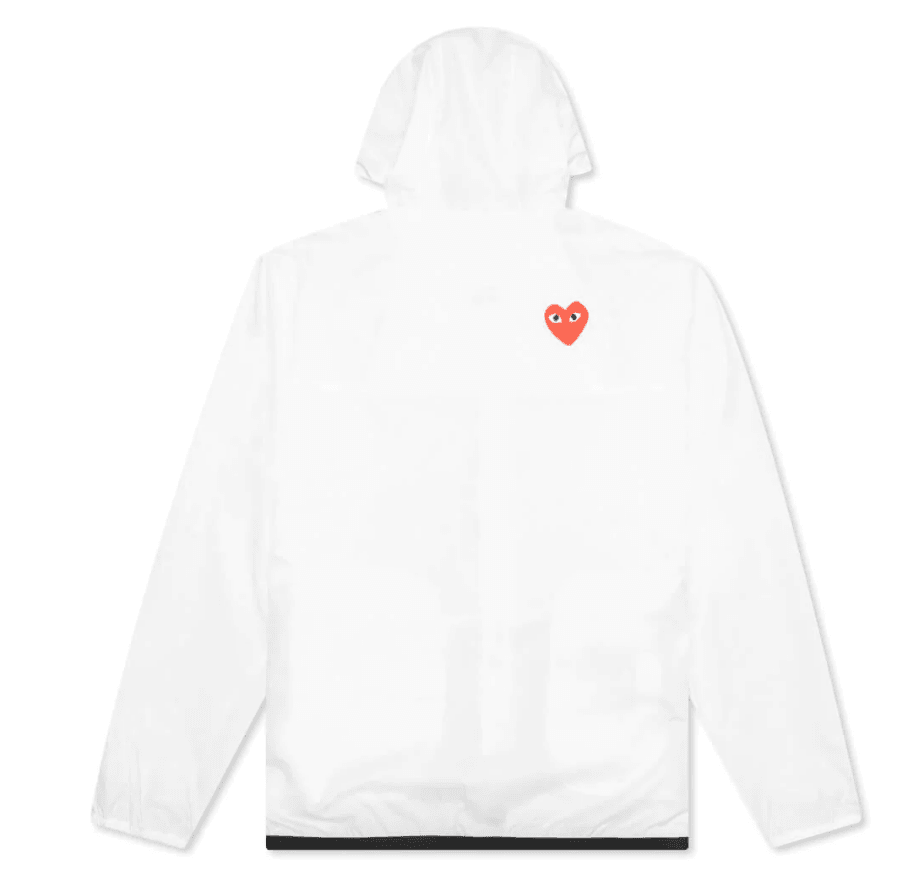 COMME DES GARCONS PLAY X K-WAY LE VRAI ZIP JACKET - WHITE Gravity NYC