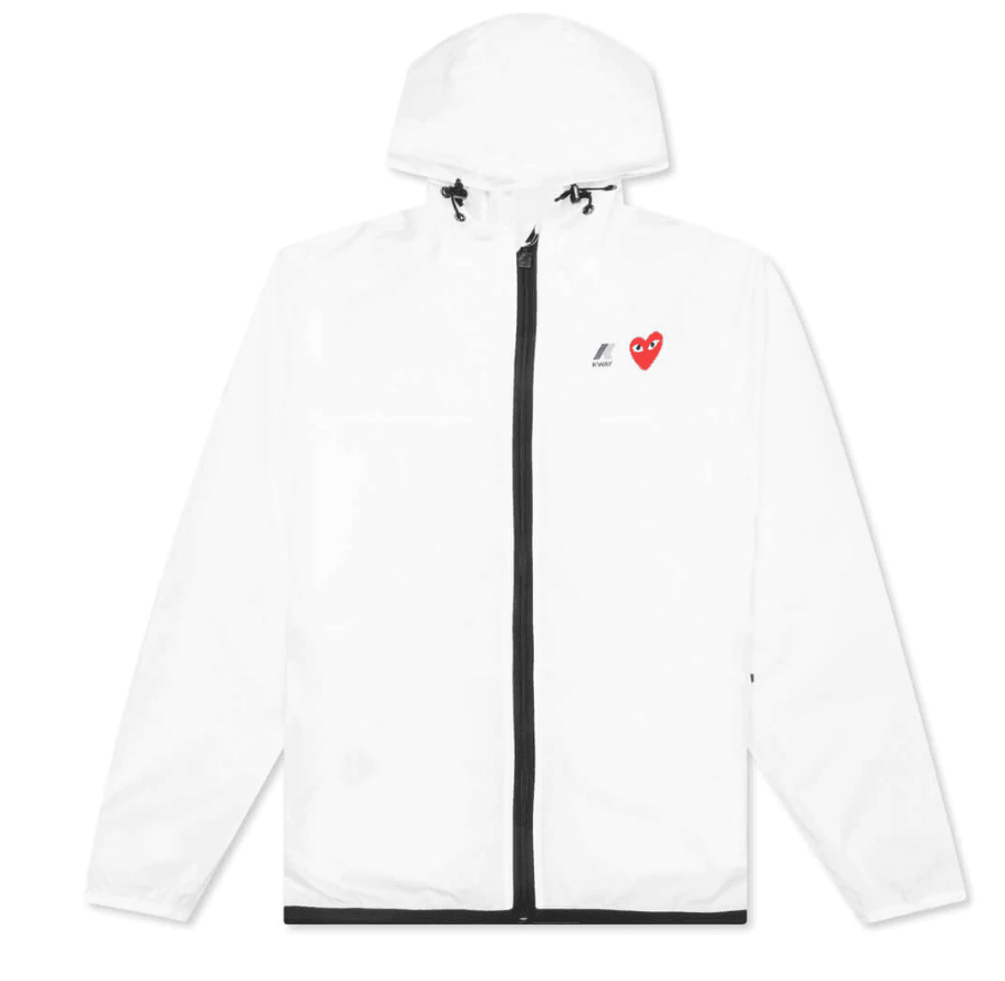 COMME DES GARCONS PLAY X K-WAY LE VRAI ZIP JACKET - WHITE Gravity NYC