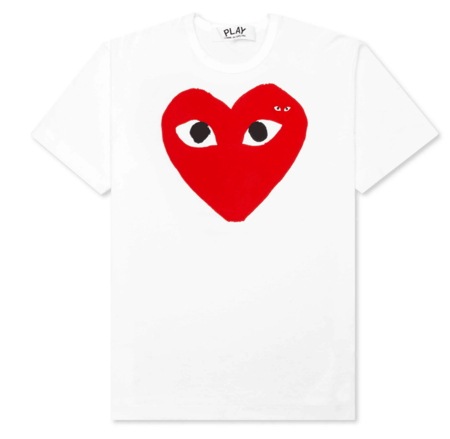 COMME DES GARCONS Play Red Printing Short Sleeve White Gravity NYC