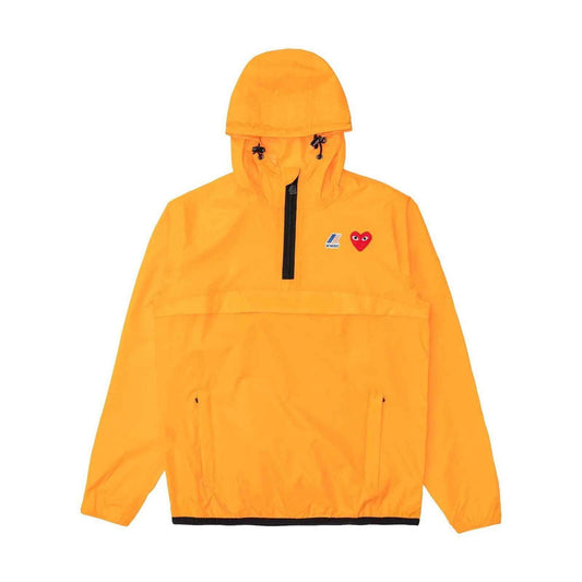 COMME DES GARCONS Play X Kway Hooded Half Zip Jacket Orange