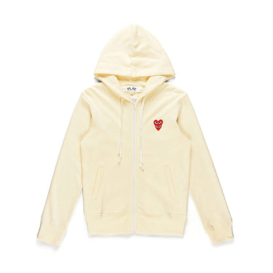 COMME DES GARCONS Play Red Stacked Heart Zip Hoodie - Gravity NYC