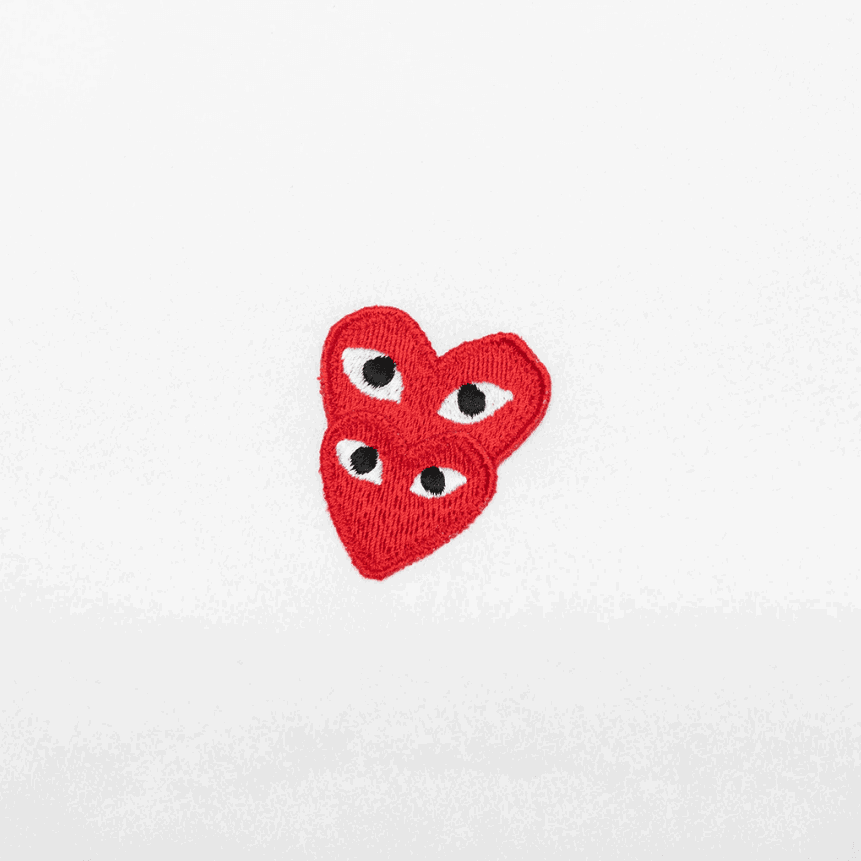 COMME DES GARCONS Play Stacked Heart Hoodie White - Gravity NYC