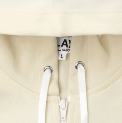 COMME DES GARCONS Play Women's Big Black Heart Hooded Sweatshirt Ivory - Gravity NYC