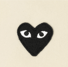 COMME DES GARCONS Play Women's Big Black Heart Hooded Sweatshirt Ivory - Gravity NYC