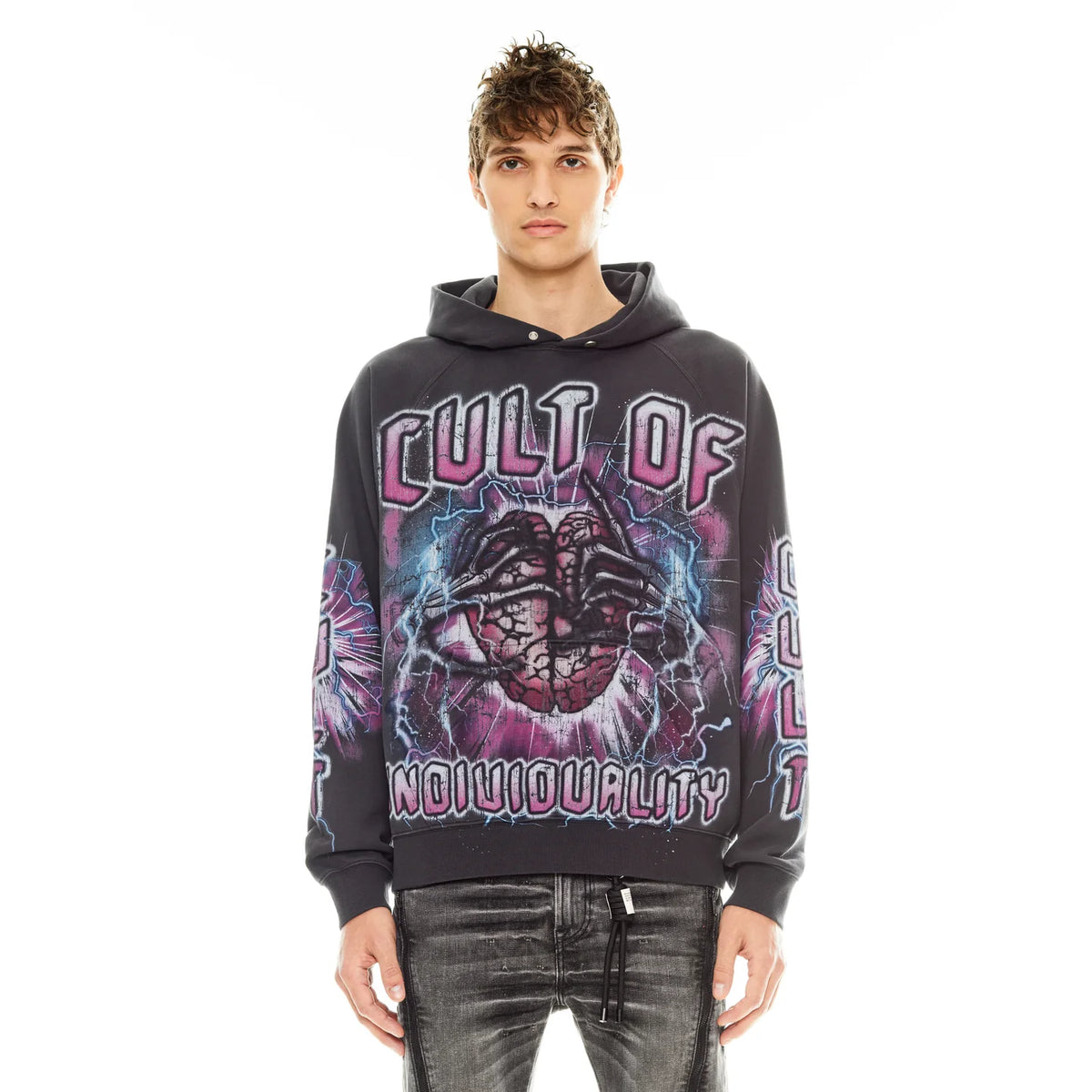 CULT OF INDIVIDUALITY Pullover Sweatshirt in Vintage Charcoal Gravity NYC