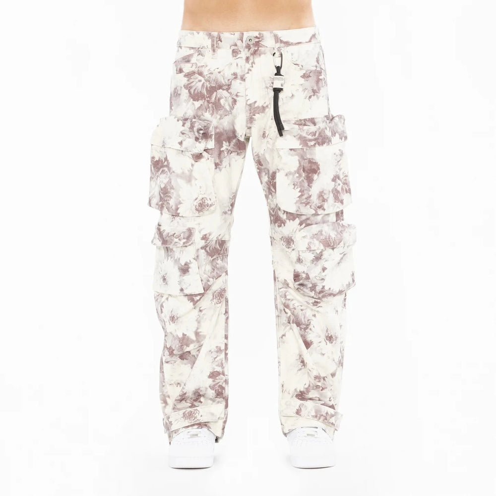 CULT OF INDIVIDUALITY Baggy Cargo 610 Jeans in Floral Print - Gravity NYC