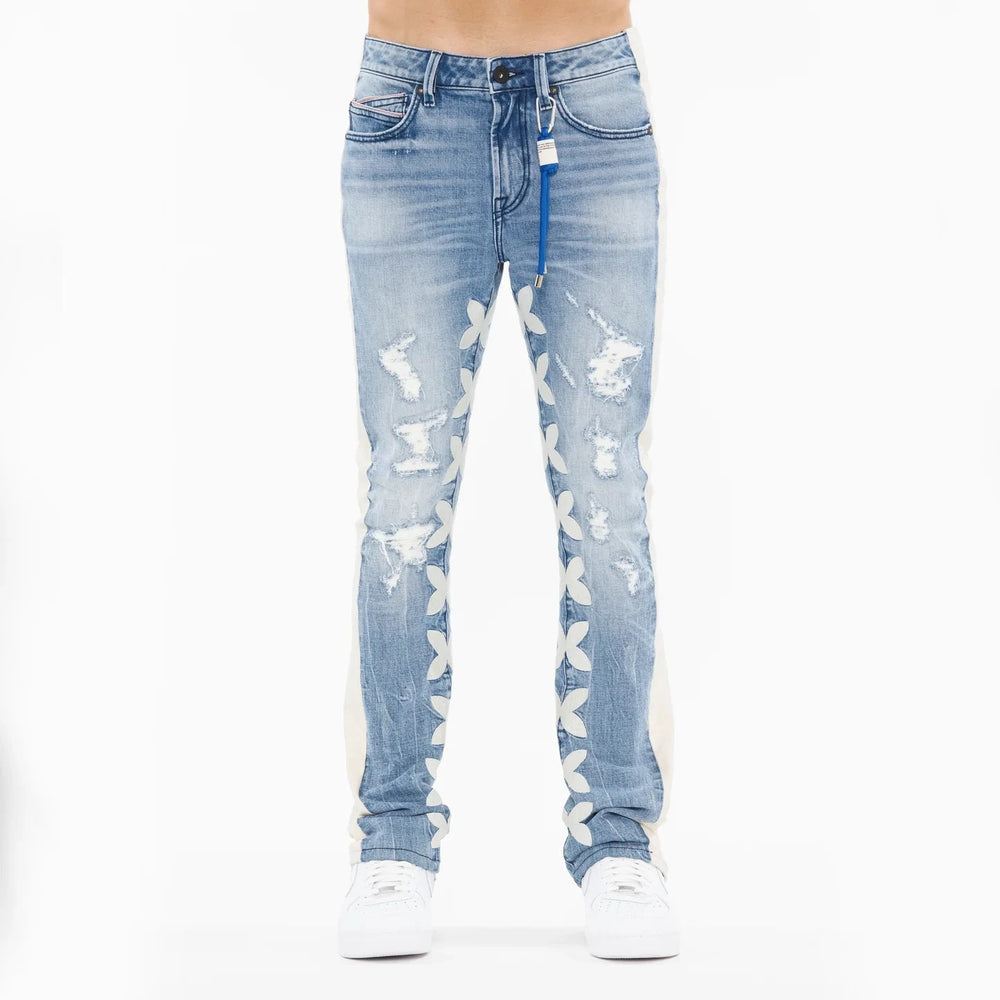 CULT OF INDIVIDUALITY Lenny Bootcut 603 Jeans in Stripe - Gravity NYC