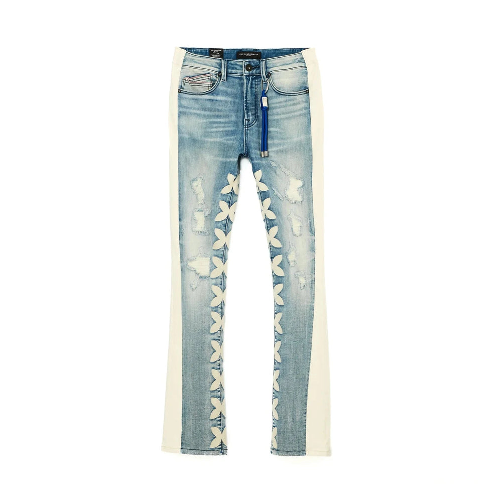 CULT OF INDIVIDUALITY Lenny Bootcut 603 Jeans in Stripe - Gravity NYC