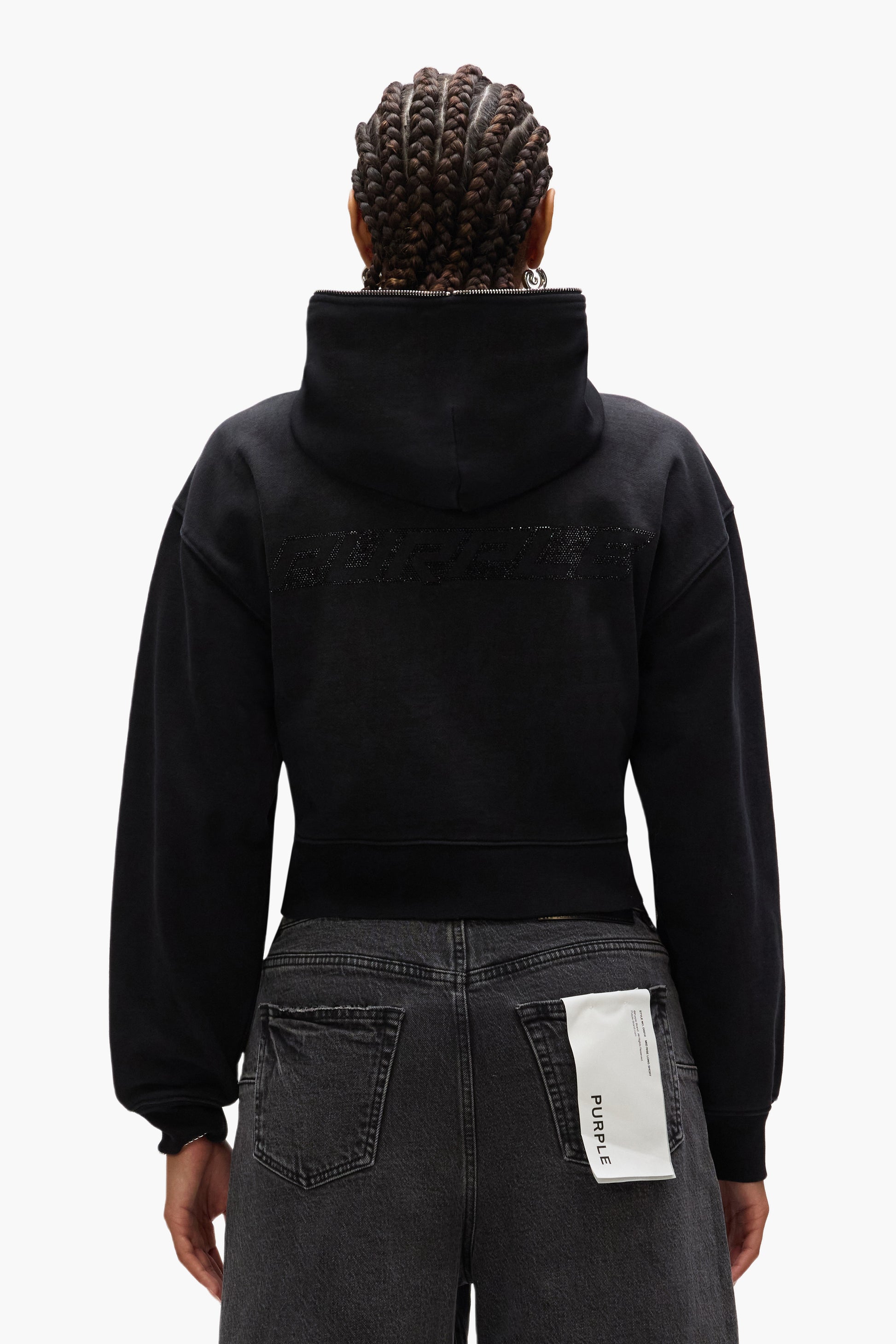 Sudadera con capucha y cremallera extendida de felpa PURPLE BRAND W4004 Imagen secundaria del producto