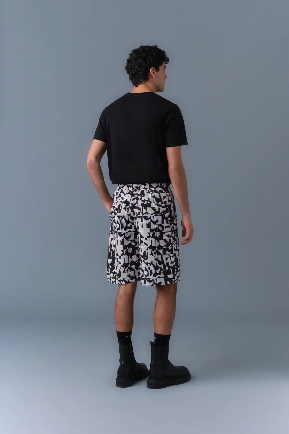 MACKAGE DANTE Abstract Geometric Recycled Shorts