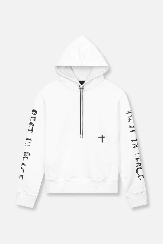 RTA Dion White-Black Rest in Peace RIP Hoodie - Gravity NYC