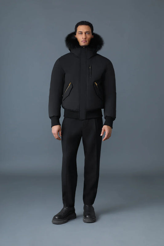 MACKAGE Dixon-BX 2-in-1 Nordic Tech Down Bomber with Blue Fox Fur